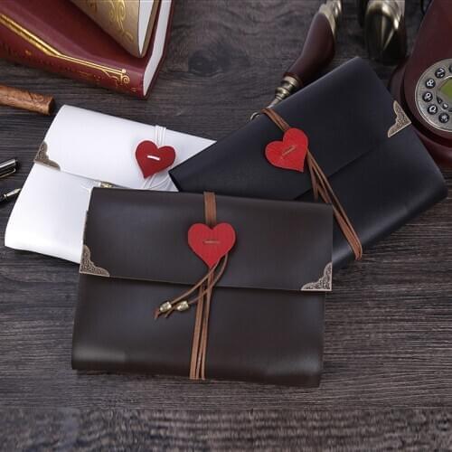 Vintage Love Photo Album 30Pages Wedding Travel DIY Scrapbook Photo Album PU Leather Valentine Birthday Christma Gifts Black