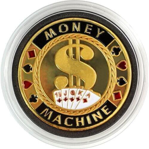 Poker Card Guard Hot Quality Protector Metal Token Coin with Plastic Cover Texas Poker Chip Set Casino MONEY MACHINE