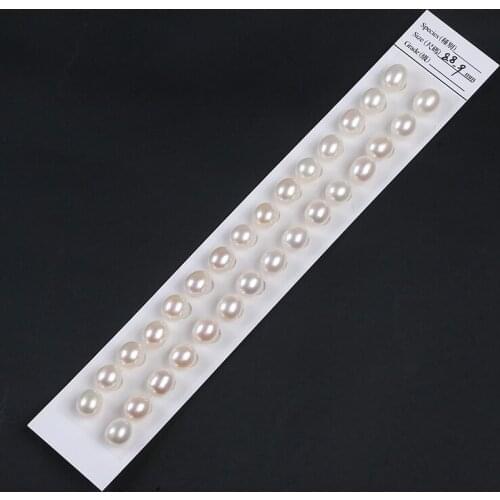 8.8-9mm Oval Shape Pearls Natural White Color Drop Beads For Earring Making