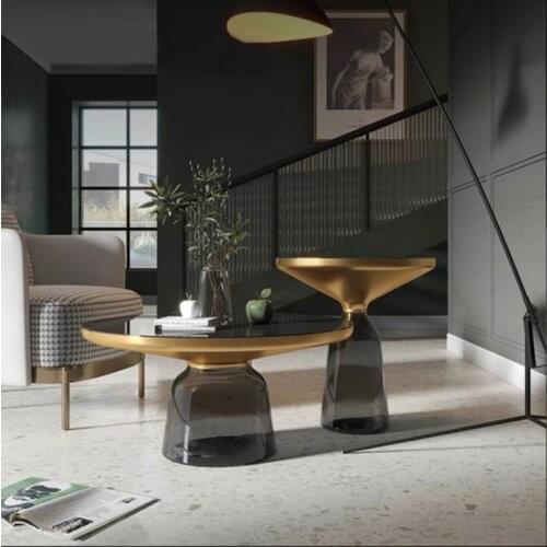 Nordic coffee table style stained glass small round table living room furniture