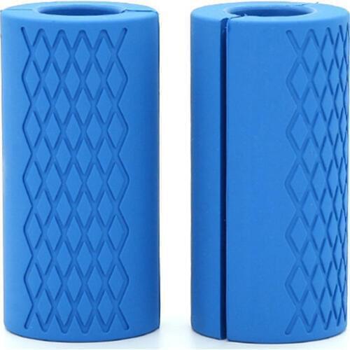 1 Pair Barbell Dumbbell Grips Thick Bar Handles Silicone Anti-slip Protect Pad Pull Up Weightlifting Fat Grip Support 10*5CM