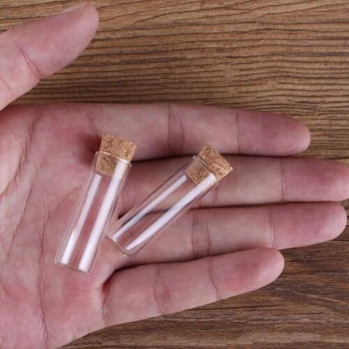 10pcs 2.5ml 13*40mm Glass Tubes Empty Clear Small Vials with Corks Tiny Glass Jars Bottles Container