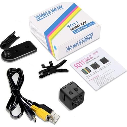 1080P Mini Camera SQ11 Car DVR DV Video Recorder Camcorder IR Night Version Home Security Camcorders Support TF Card Max 32G