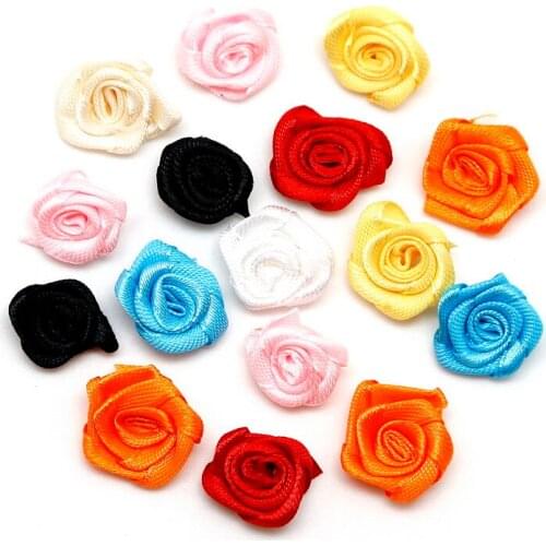 25pcs 2cm Satin Ribbon Mini Satin Ribbon Bow Craft Flowers For Wedding Decoration DIY Craft Scrapbooking Decoration