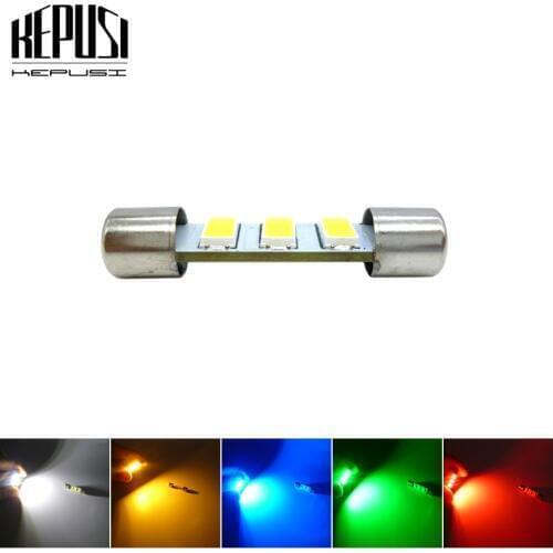 28mm 29mm 5630 3SMD Fuse Vanity Mirror Light Bulb Festoon 28mm Fuse LED Light T6 Car Interior Sun Visor Vanity Light 5 colors