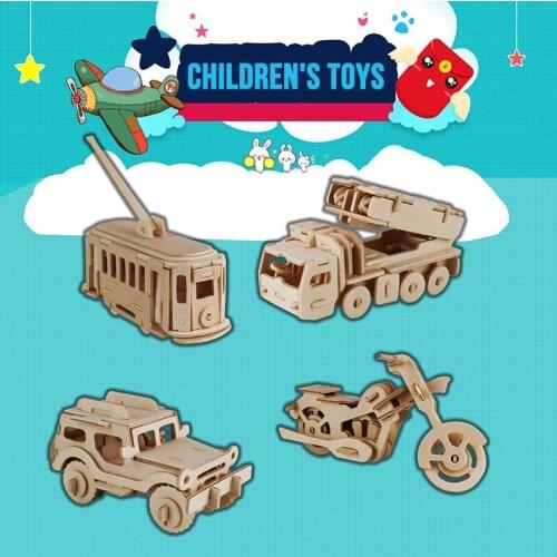 3D Kids Wooden Puzzle Toy Military Animals Series Assembly Child Puzzle Games Toy Educational Toys For Children Toys Gifts