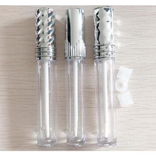 7ML transparent lip gloss tube with silver cap for lip gloss /lashes grow liquid empty cosmetic container