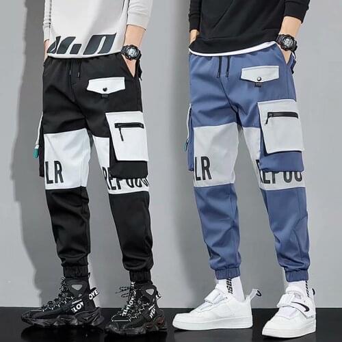 Hot Fashion Harajuku Men Pants Hip Hop Streetwear Mens Multi Pockets Cargo Harem Pants Casual Male Track Pants Joggers Trousers