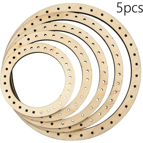 Hoop Ring Type Wooden 25.5/22/19/16/13cm Diameter Knitting Frame With Holes For DIY Knitting Craft Decorative Household Sewing