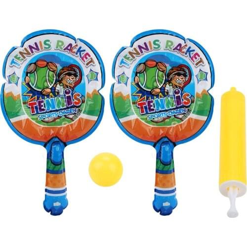 Children Tennis Racket Inflatable Children Tennis Racket+Inflatable Ball Child Favorite Hot Toys Kids Outdoor Fun Toy Sports