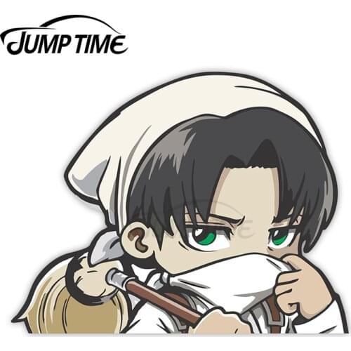JumpTime 13 x 10.5cm For Levi Peek Peeking Peekers Window Vinyl Car Bumper Anime Titan Motorcycle Car Stickers Laptop Decor