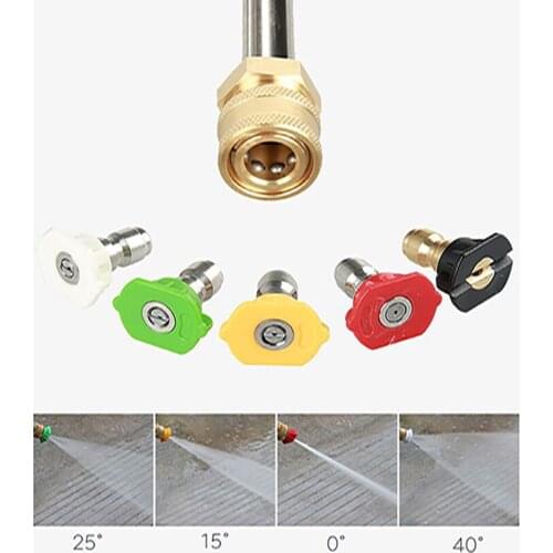 KKmoon 4000 PSI Pressure Washer Extension Wand Power Washer Lance with 6 Nozzle Tips U Curved Rod 10 Replacable Anti-Leaked Ring