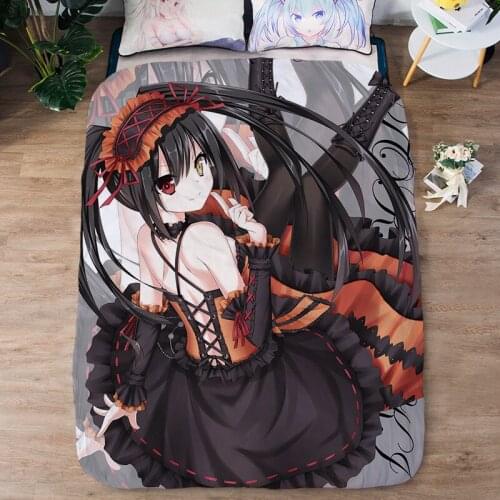 DATE A LIVE Summer Blanket Cartoon Anime Blanket Christmas Gift Throw Soft Warm Camping Blanket Thin Quilt Girl Bedroom 01