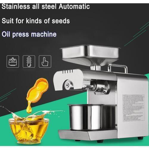 Home Use Small Oil Press Machine Automatic Stainless Steel Sesame Oil Press High Oil Extraction Rate Labor Saving