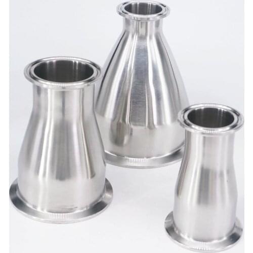 O/D 16/19/25/32/38/45mm Reducer 304 Stainless Steel Sanitary Ferrule Concentic Pipe Fitting 1.5" 2" Tri Clamp Food Hygiene Grade