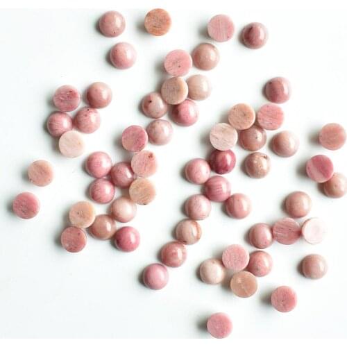 Wholesale 50pcs/lot fashion hight quality natural Rhodochrosite round cab cabochon beads for jewelry making 6mm free shipping