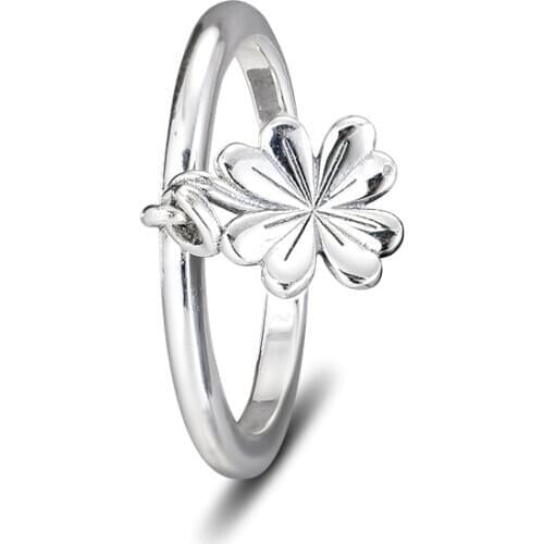 Hanging Clover Ring Authentic 925 Sterling silver Jewelry Rings For Woman European Style Silver Rings For Jewelry Making