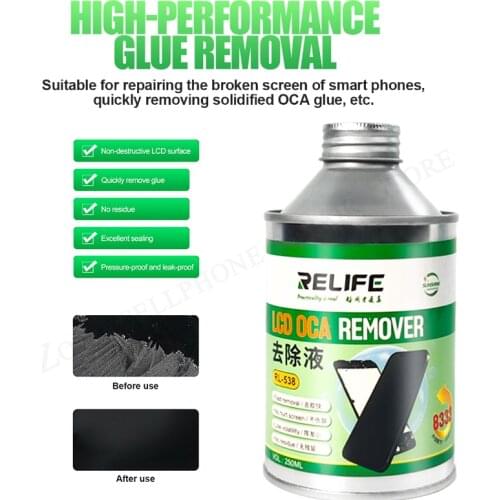 RL-538 High-performance glue removal LCD OCA remover Fast degumming no damage no residue for repairing broken screen of phones