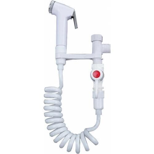 Handheld Portable Bidet Sprayer Set ABS Plastic Toilet Spray Gun Retractable Spring Hose Adapter Bracket Switch Cleaning Tool