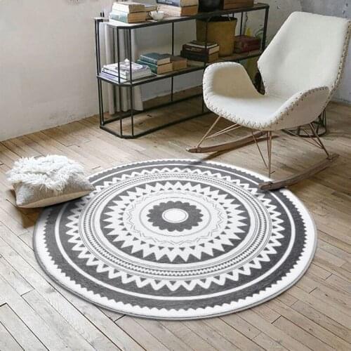 Nordic Gray Series Round Carpets For Living Room Computer Chair Area Rug Children Play Tent Floor Mat Cloakroom Rugs And Carpets