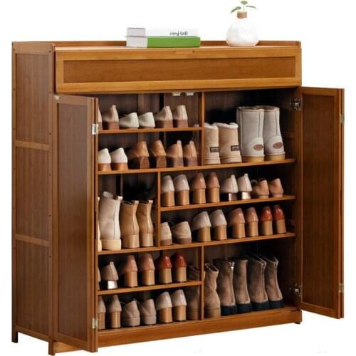 Shoe Cabinet Home Large Capacity Storage Shoe Shelf Door Entrance Hall Solid Wood Stairs Simple Modern Special Offer