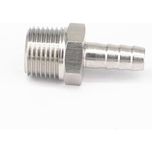 Hose Barb I/D 16mm x 1/2" BSPT Male Thread 304 Stainless steel coupler Splicer Connector fitting for Fuel Gas Water