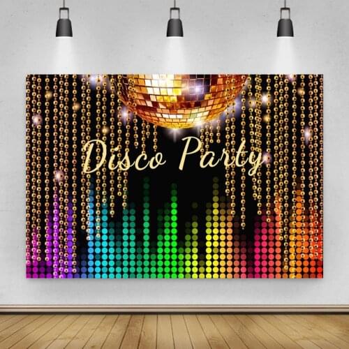 Crazy Music Disco TIME TO BOOGIE Happy Background Girl Birthday Party Decoration Photography Studio 3D Digital Backdrop Cloth