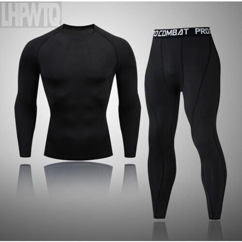 Winter Thermal underwear Men Set MMA Tactics Fitness leggings base Compression Sports underwear set Long Johns Men Clothing