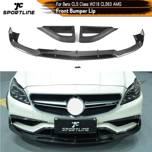 Carbon Fiber / FRP Racing Front Bumper Lip Splitters Cupwings for Mercedes-Benz W218 CLS63 AMG S Sedan 4-Door 2015 - 2017