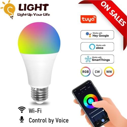 LED Smart Lamp Voice Control 9W RGB Smart Light Bulb Dimmable E27 WiFi LED Magic Lamp AC 220V Work with Alexa Google Home