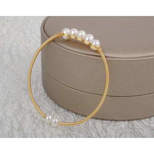 Jewelry Hand woven 14k Note gold 100% Natural freshwater Pearl bracelet for women