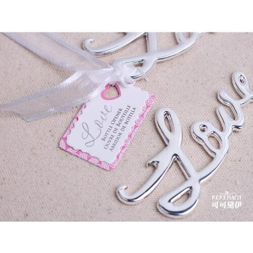 200pcs Script LOVE Word Love Chrome Steel Bottle Opener Openers Wedding Bridal Shower Favor Silver Gold Color
