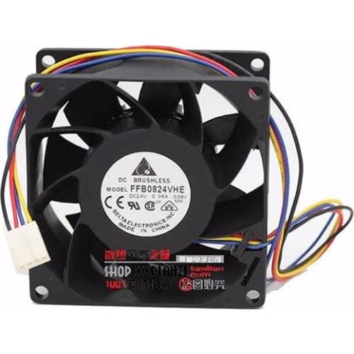 Delta Electronics FFB0824VHE S98V DC 24V 0.36A 80x80x38mm 4-Wire Server Cooling Fan