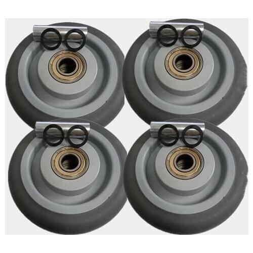 4 Pcs/Lot 4-inch Tpr Universal Caster Gray Double Axis Quiet Wear-resistant Wheel Diameter 100mm