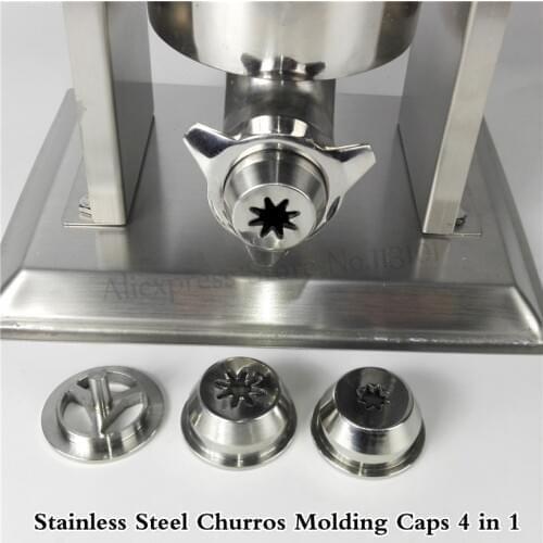4pcs/lot Stainless Steel Churros Machine Modeling Caps Spare Parts Churro Maker Nozzles Accessories