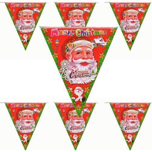 ANGRLY 8p 2.3M Event Party Supplies Birthday Christmas Decoration Fabric Bunting Pennant Flags Christmas Tree Stickers Frozen