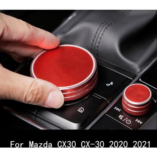 Car Multimedia Central Control Air Conditioner Knob Ring Protection Cover Decoration Cover for Mazda CX30 CX-30 2020 2021