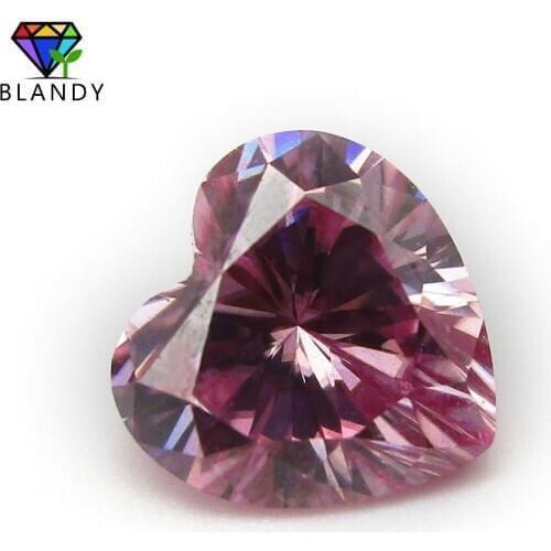 Free Shipping 6.5*6.5mm and 8*8mm Heart Cut Pink Color Moissanites Stone Synthetic Gems For Jewelry