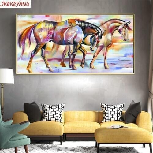 Large 5D DIY square/round Diamond painting horse Cross Stitch Diamond Embroidery Pattern Rhinestone J2870