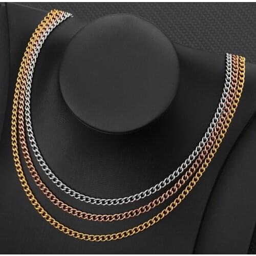 Chain Cuban Chains Necklace For Men Cuban Link Cadena Fashion Jewelry Chains for Men Stainless Steel Cuban Chain Chokers