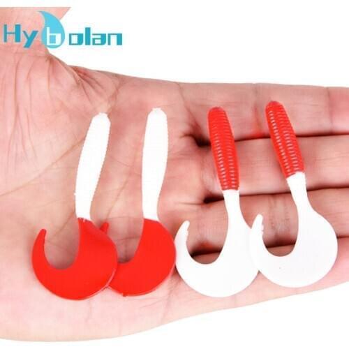 5-10pcs Volume tail Worm Soft lure Carp Fishing Lure 6cm 2g Set Wobbler Bionic larva swimbait Silicone artificial bait Boilies