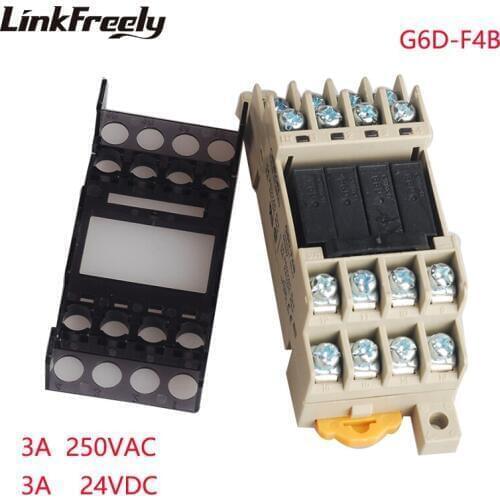 G6D-F4B 5pcs High Quality Integrated Micro Relay Base Input 24V DC Output 250VAC 24V DC 3A 5A Terminal Relay Mudule Group