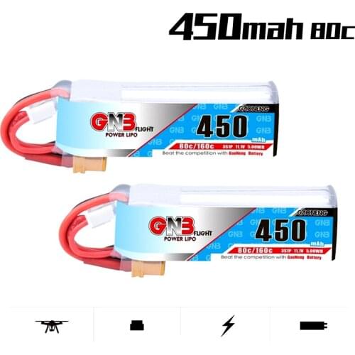 2/4/8Pcs Gaoneng GNB 450MAH 11.1V 3S 80C/160C Lipo Battery XT30U-F Plug for iFlight CineBee Indoor Cine Whoop BetaFPV Drone RC