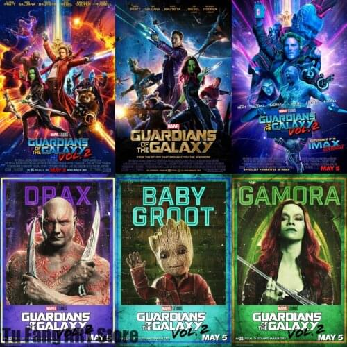 Disney Canvas Painting Guardians of The Galaxy Marvel Star Superhero Movie Poster Prints Wall Art Picture Living Kids Room Decor