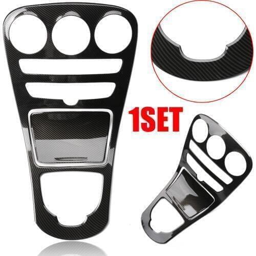 Mayitr 1set Carbon Fiber Color Center Console Gear Panel Cover For Mercedes Benz C Class With Clock Hole W205 C180L 15-17