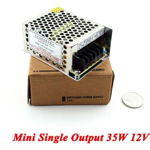 Mini switching power supply 35W 12V 3A,Single Output dc power supply for led driver,AC110V/220V Transformer to DC 12V
