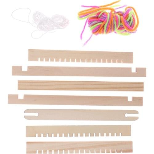 Mini DIY Traditional Wooden Weaving Toy Loom Handmade Knitting Machine With Accessories Knitting Loom for Kids Children