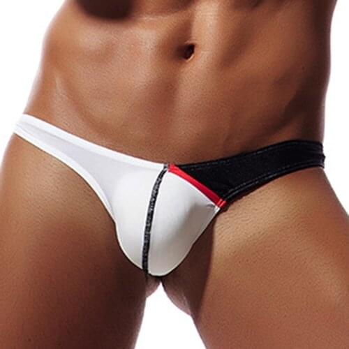 Mens Thongs And G Strings Low Rise Brief Penis Hipster Patchwork Mens Briefs Sexy Thongs Breathable Thong