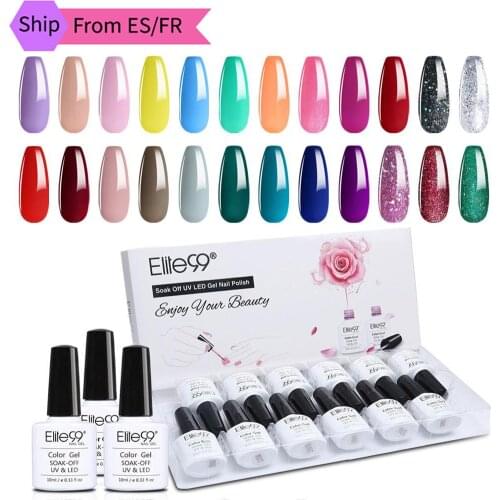 Ship From ES/FR Elite99 24 / 6 Pieces Gel Nail Polish Kit 10ml Macaron UV Nails Gel Varnish Nail Art Manicure Set Semi-permanent