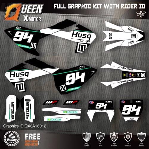 QUEEN X MOTOR Custom Team Graphics Decals Stickers Kit For Husqvarna Decal 2016-18 TC FC TX FX FS 17-19 TE FE 125-450CC 012